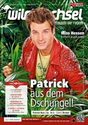 Patrick Nuo: Der Dschungelkandidat wurde 1982 in Gettnau in der Schweiz geboren. Lieder wie „Reanimate“ und „Undone“ machten ihn bekannt. Im Dschungelcamp schaffte er es auf Platz 5. Am 16.3. kommt unser Titelboy ins Exit nach Brakel!