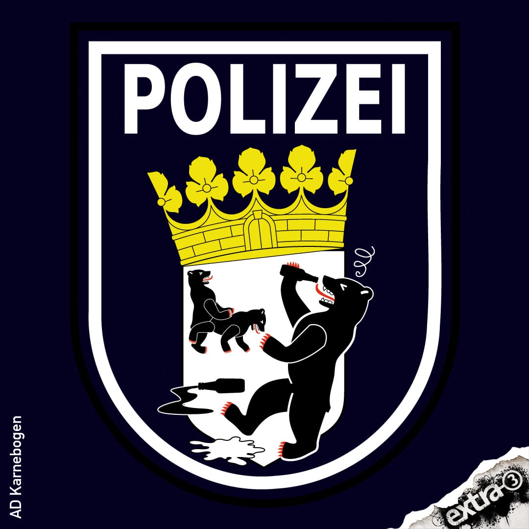 Spaß mit G20 Party-Polizisten in der Caricatura Kassel – Berliner Polizei beweist Sinn für Komische Kunst 170731_Caricatura_Polizei_Berlin_Wappen