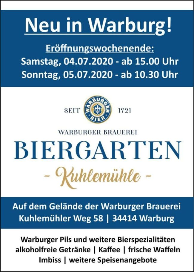 Warburger Brauerei Biergarten Flyer