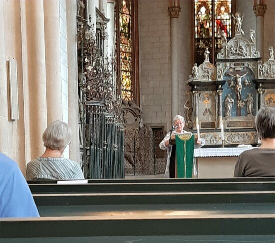 Stunde der Orgel, Ulrike Paulus-Jung, Lutherische Pfarrkirche St. Marien Kirchenvorsteherin Ulrike Paulus-Jung begrüßte die Zuhörer zur Stunde der Orgel | (c) Julia Leibundgut für Wildwechsel