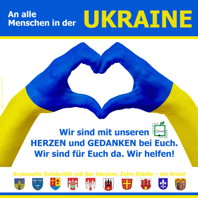Der Kreis Höxter bekundet seine Solidarität mit den Menschen in der Ukraine. | (c) Kreis Höxter