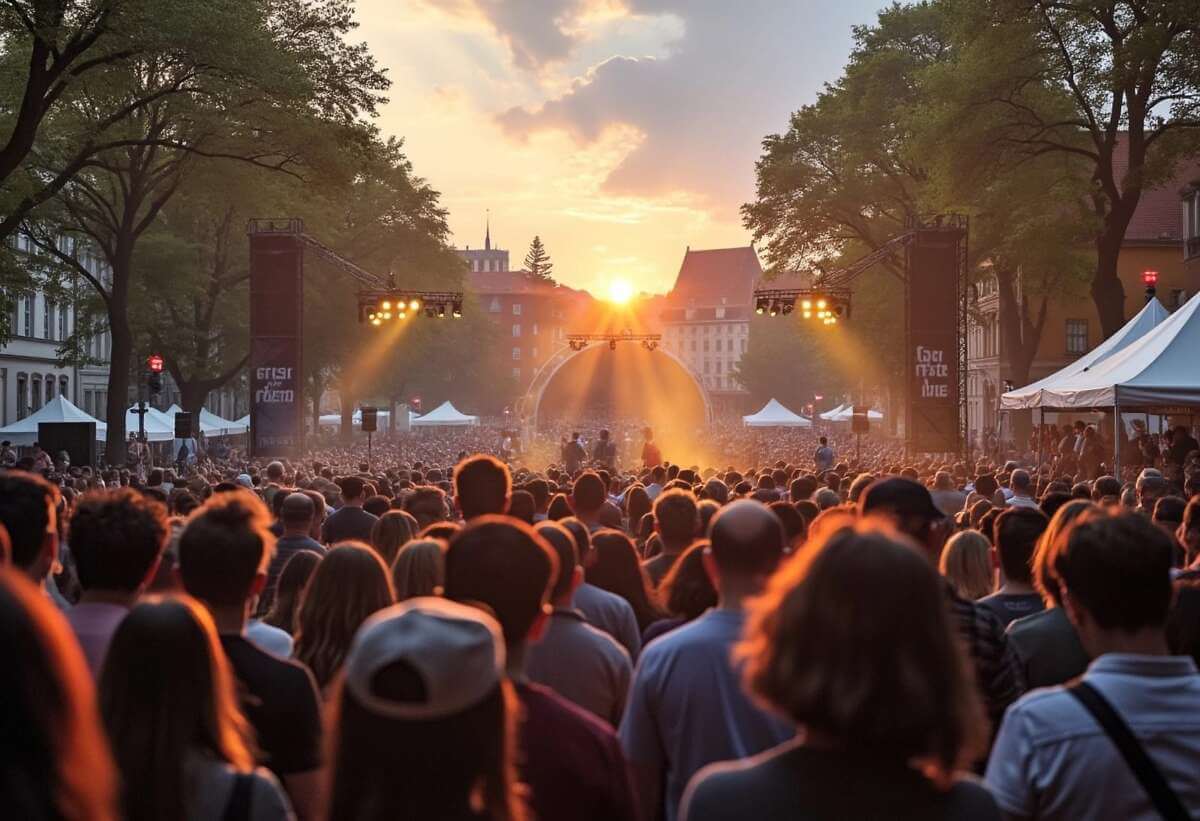 Open-Air-Konzert in Korbach – Events in Korbach kostenlos bewerben, Stadtfeste, Konzerte, Veranstaltungen, kostenlose Werbung, Festivalstimmung Events in Korbach kostenlos bewerben und veröffentlichen! - Kostenlose Werbung für jede Menge Veranstaltungen, Events, Konzerte, Festivals, Musicals, Musiker, Bands, Partys, Stadtfeste, Theater, Sportveranstaltungen, Ausstellungen, Messen, Flohmärkte etc. in Korbach und andernorts! | Archivfoto KI-generiert | (c) Wildwechsel