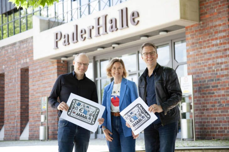 Bei der Vorstellung des neuen Kulturgenussschein:  Olaf Menne, Julia Ures und Marku Runde | (c) Lautstrom | Fotograf: HaraldMorsch