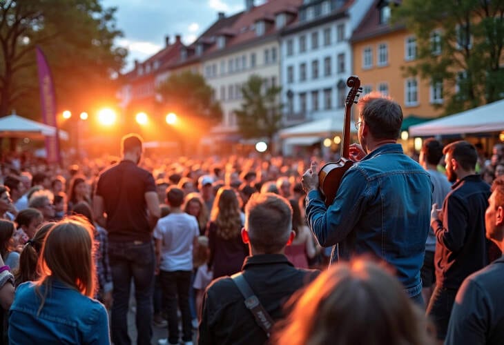Freundlich lächelnder Mann mit langen Haaren in auffälligem Hemd – symbolisches Bild für die Bewerbung von Events in Paderborn. Veranstaltungen in Paderborn kostenfrei bewerben und veröffentlichen! - Kostenlose Werbung für jede Menge Veranstaltungen, Events, Konzerte, Festivals, Musicals, Musiker, Bands, Partys, Stadtfeste, Theater, Sportveranstaltungen, Ausstellungen, Messen, Flohmärkte etc. in Paderborn und andernorts! | KI-generiert | (c) Wildwechsel