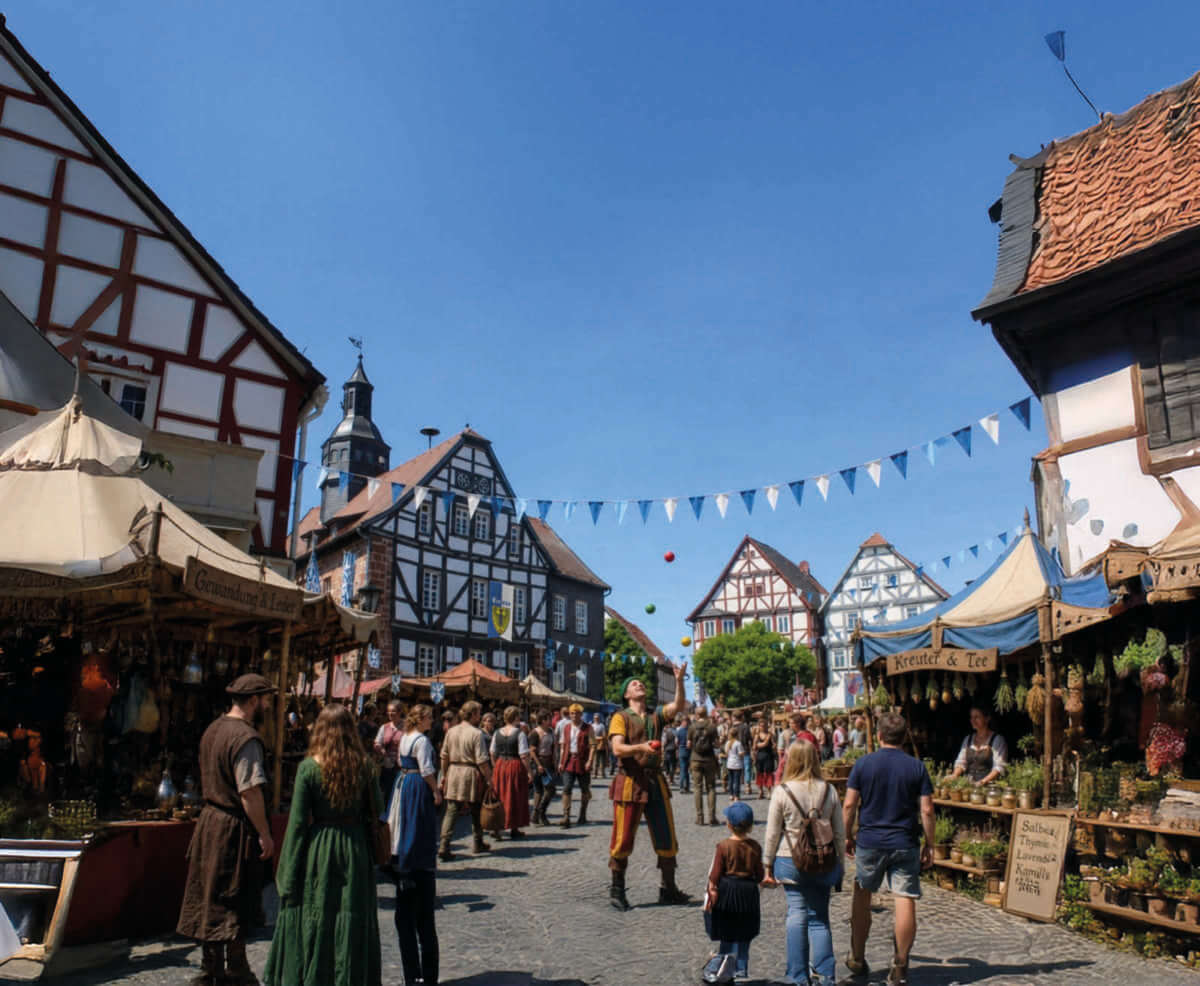 Marktmotiv mittelalterliches Treysa - (c) Stadt Schwalmstadt