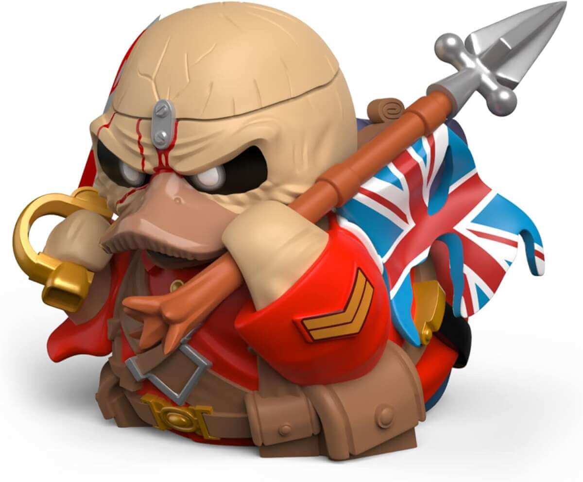 TUBBZ Box-Ausgabe Eddie der Soldat Eddie The Trooper Sammler-Vinyl-Gummiente Figur - Offizielles Iron Maiden Merchandise | (c) Rubber Road Ltd