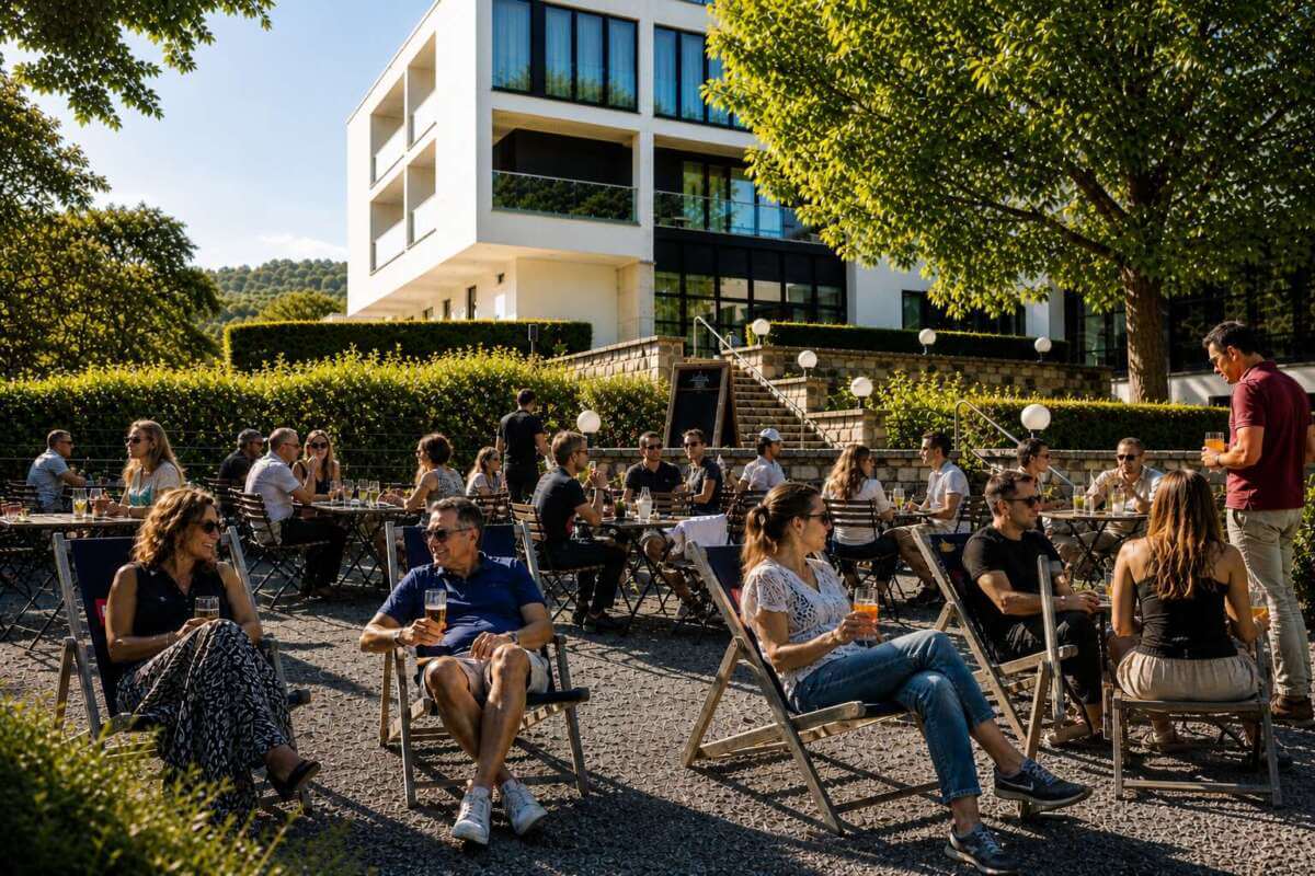 Schlosshotel Bad Wilhelmshöhe - Live-Musik im Biergarten |  (c) Wildwechsel