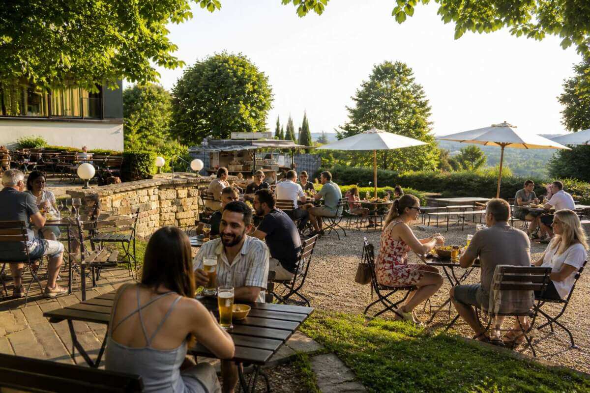 Schlosshotel Bad Wilhelmshöhe - Live-Musik im Biergarten | (c) Wildwechsel