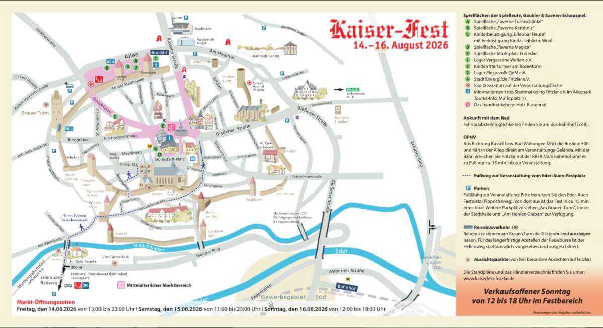 Kaiserfest Fritzlar 2026 Stadtplan | (c) Stadt Fritzlar