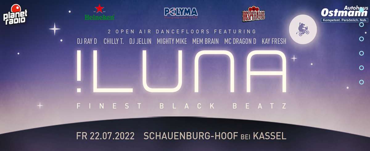 Planet Radio präsentiert: !LUNA - Finest Black Beatz & 90s – DJ Ray-D, DJ Jellin, DJ Chilly T, Mem Brain, Dragon D., DJ Mighty Mike, DJ Kay Fresh, DJ Rene und DJ Tom