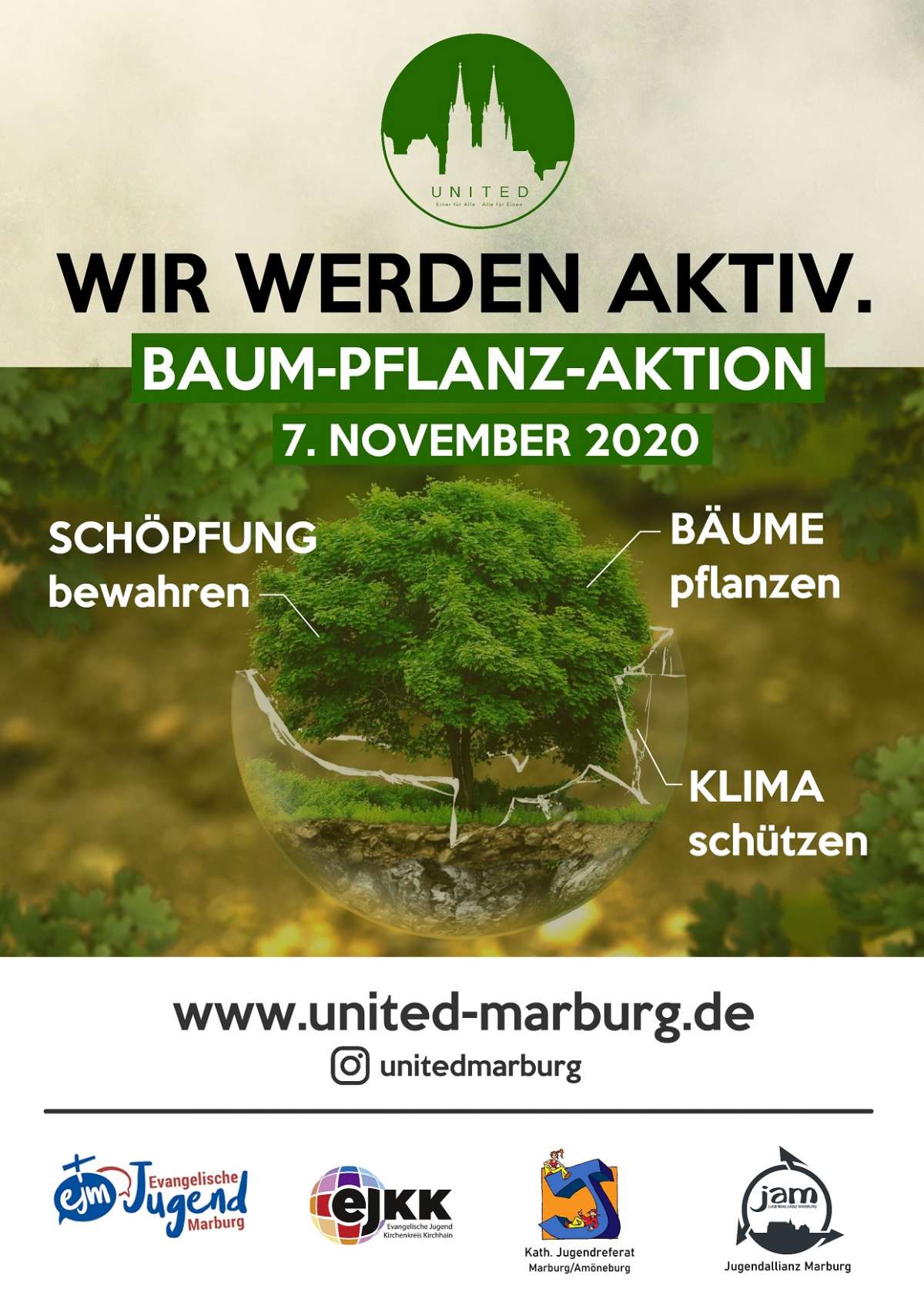Baum-Pflanz-Aktion 2020 - Wir werden aktiv. – Jugendevent UNITED, Hessenforst