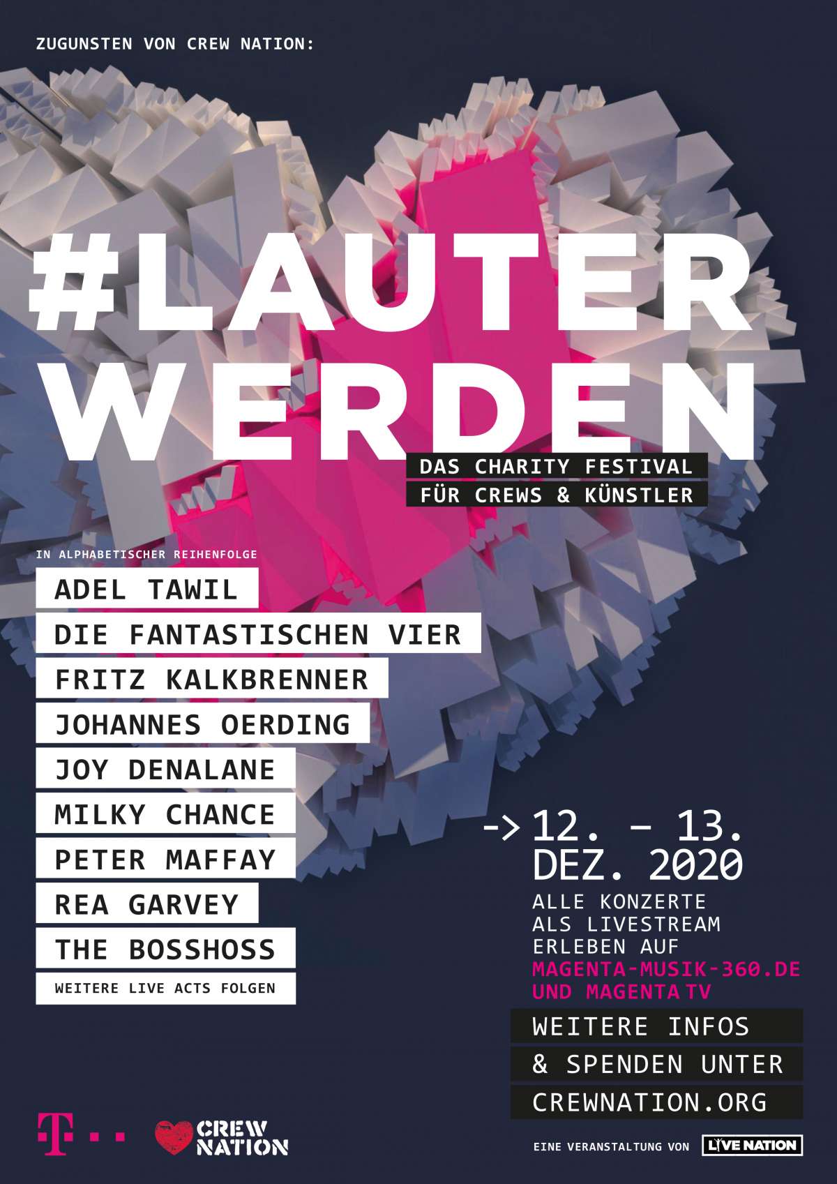 #lauterwerden – Adel Tawil, Die Fantastischen Vier, Fritz Kalkbrenner, Johannes Oerding, Joy Denalane, Milky Chance, Peter Maffay, Rea Garvey, The BossHoss