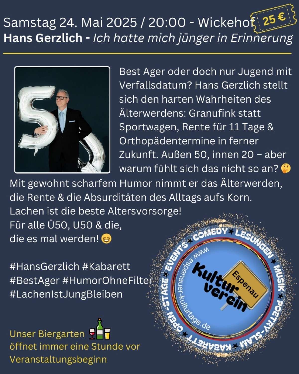 Espenauer Kulturtage 2025 - Ich hatte mich jünger in Erinnerung – Hans Gerzlich
