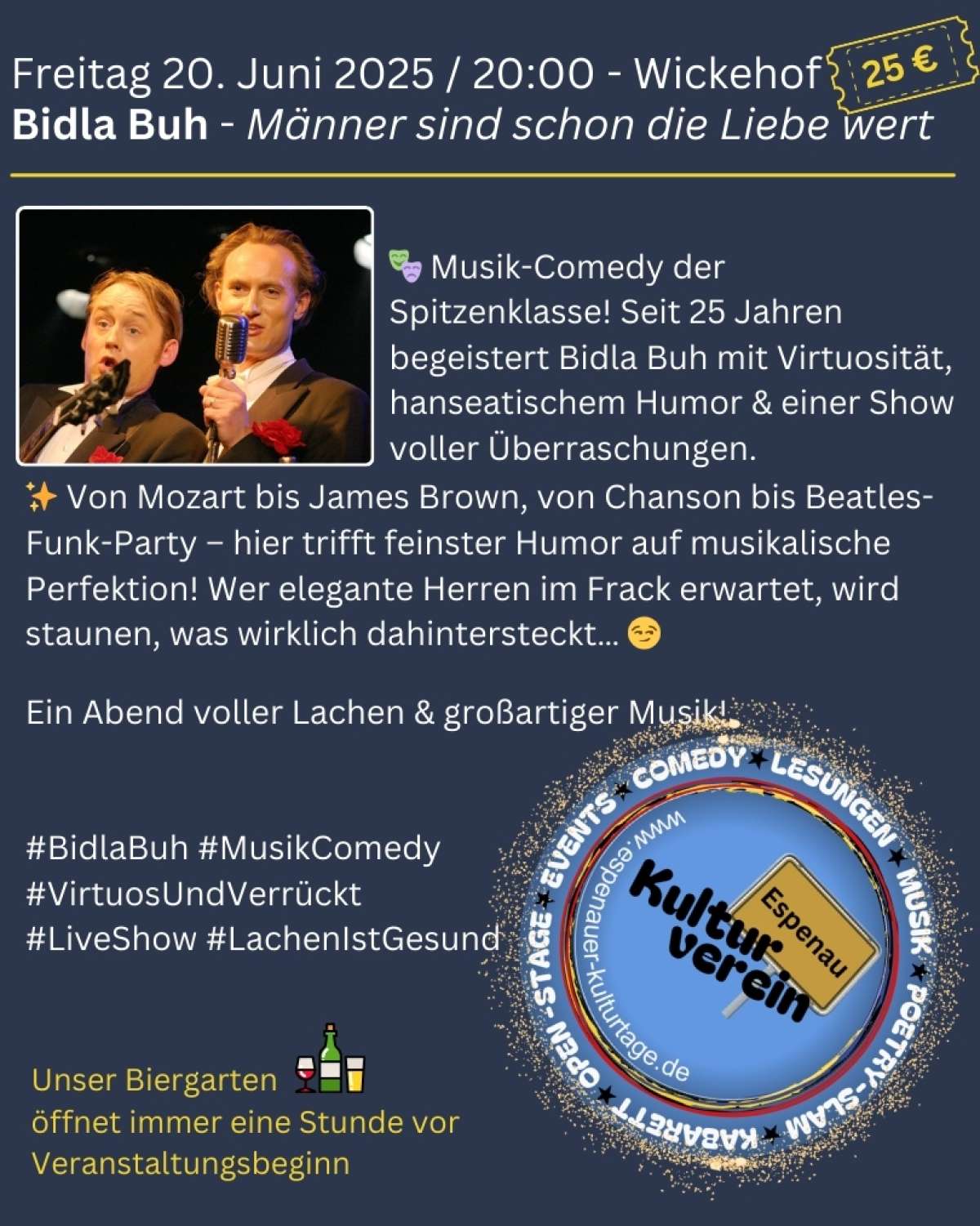 Espenauer Kulturtage 2025 - Männer sind schon die Liebe wert – Bidla Buh