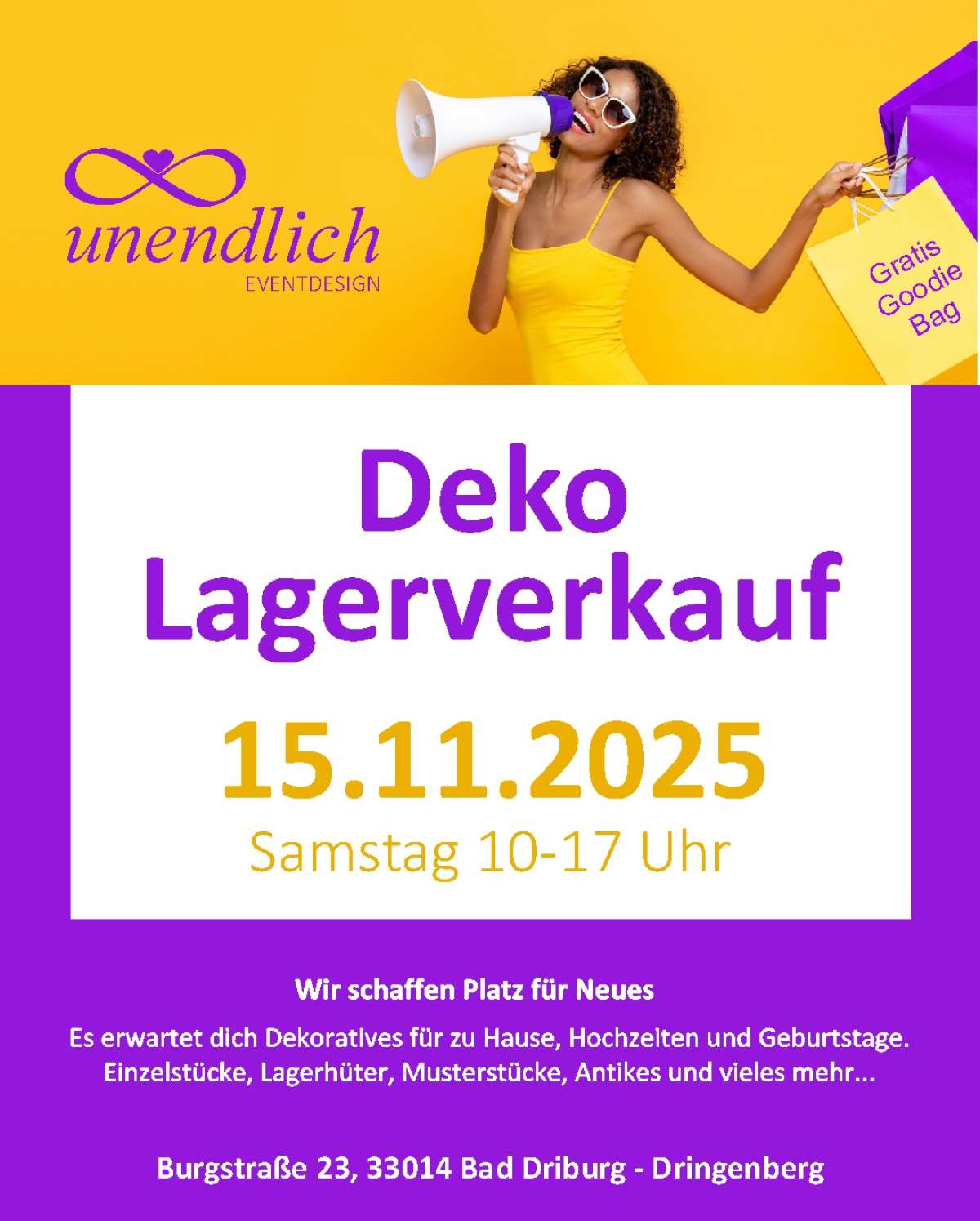 Deko-Lagerverkauf