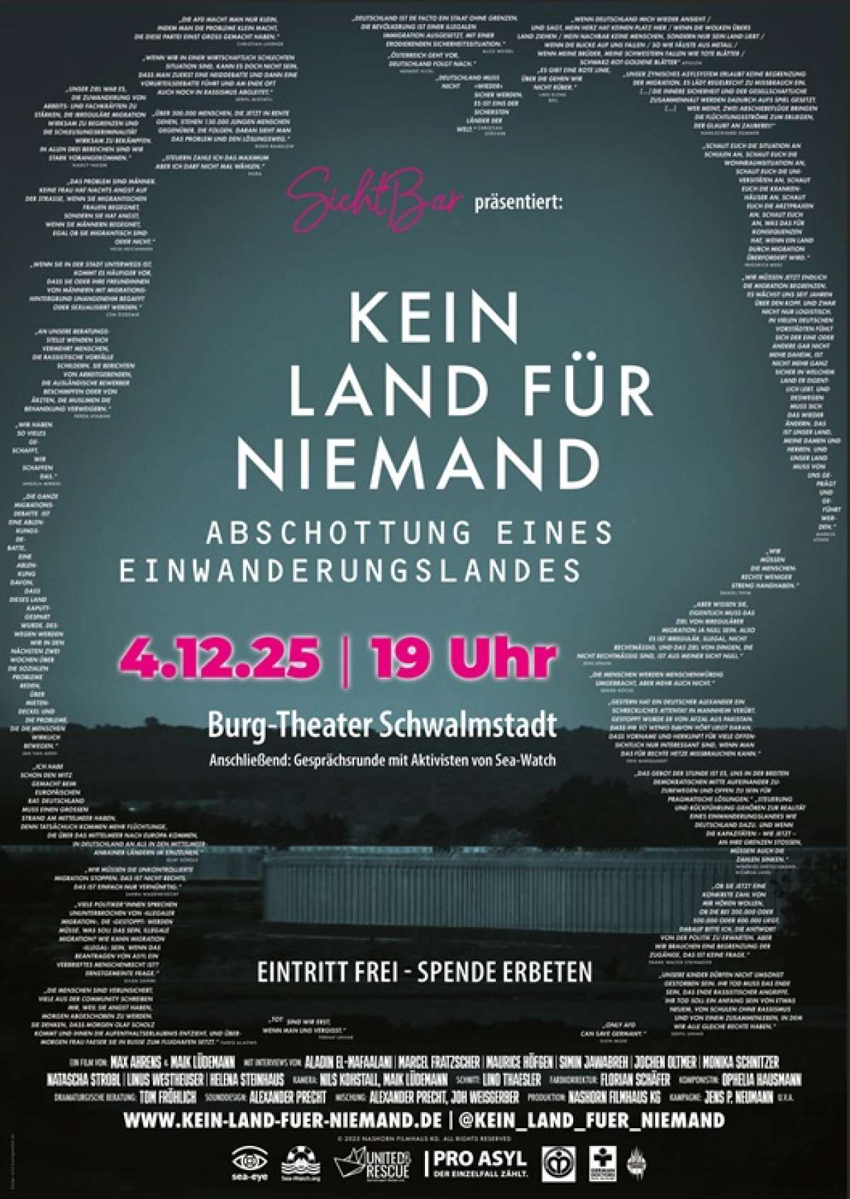 Großes Bild schließen! Kein Land für Niemand - Kino Eintritt FREI