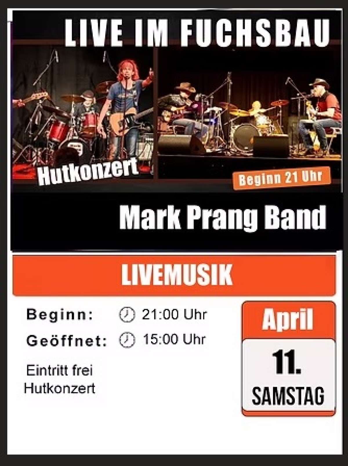 Großes Bild schließen! Livemusik / Hutkonzert