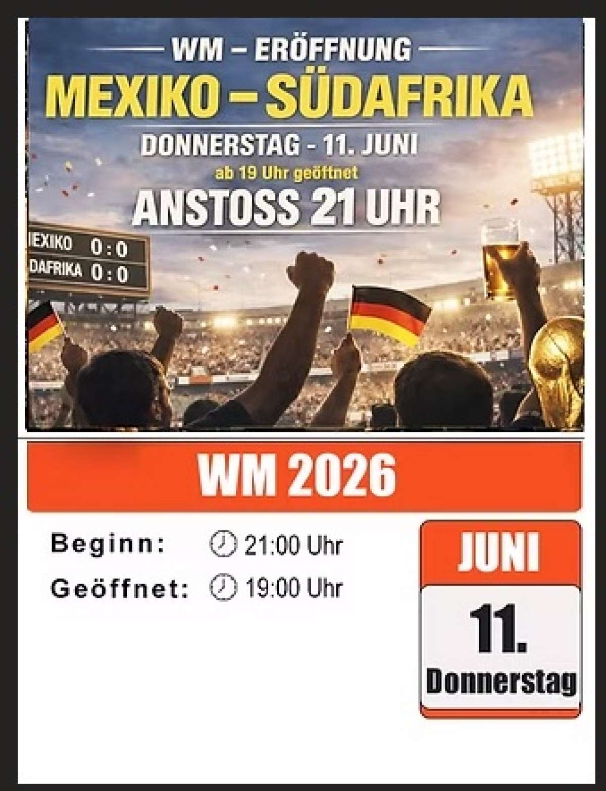 Großes Bild schließen! WM 2026 – WM-Eröffnung (Mexiko vs. Südafrika)