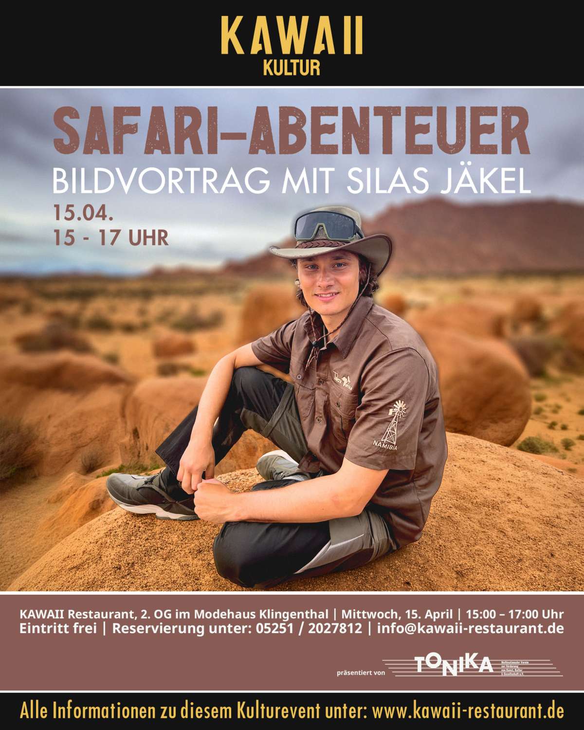 Safari-Abenteuer im KAWAII - Bildvortrag mit Silas Jäkel