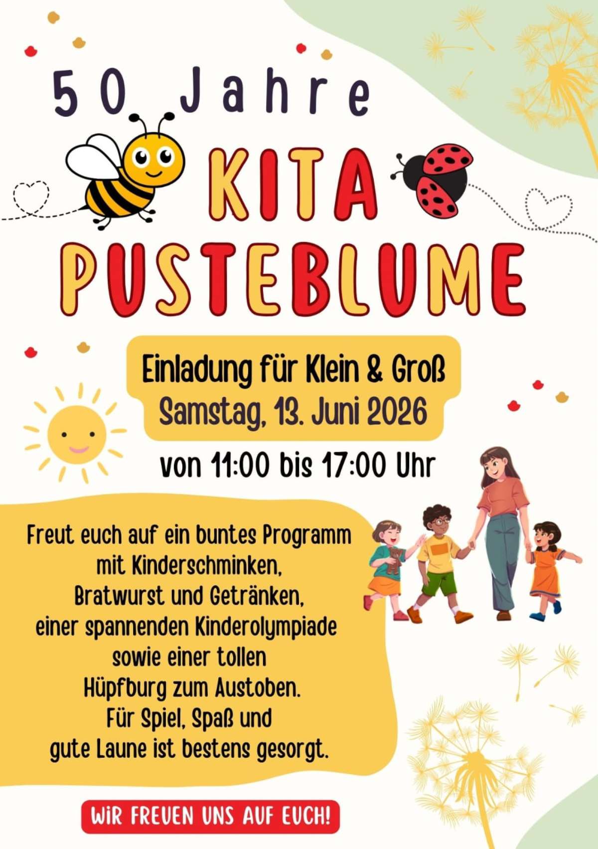 Großes Bild schließen! 50 Jahre KiTa Pusteblume