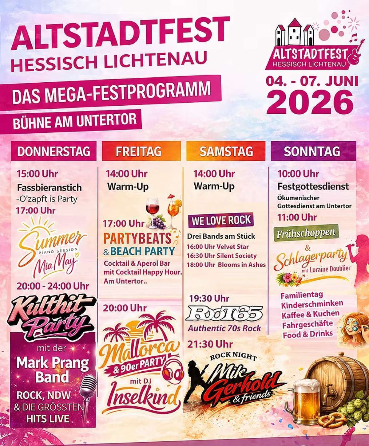 Altstadtfest Hessisch Lichtenau 2026 - Frühschoppen & Schlagerparty