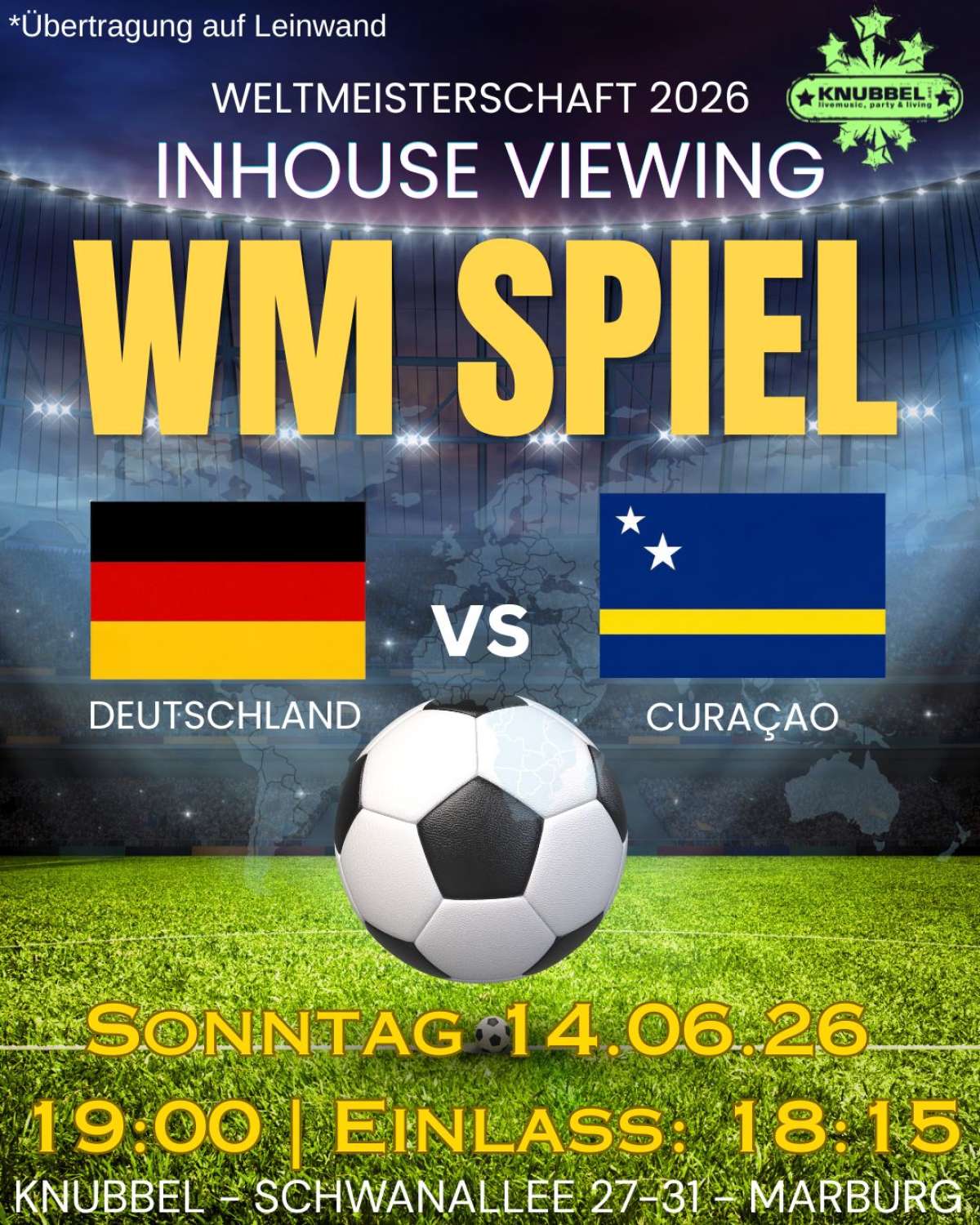 Inhouse Viewing - WM-Spiel im Knubbel