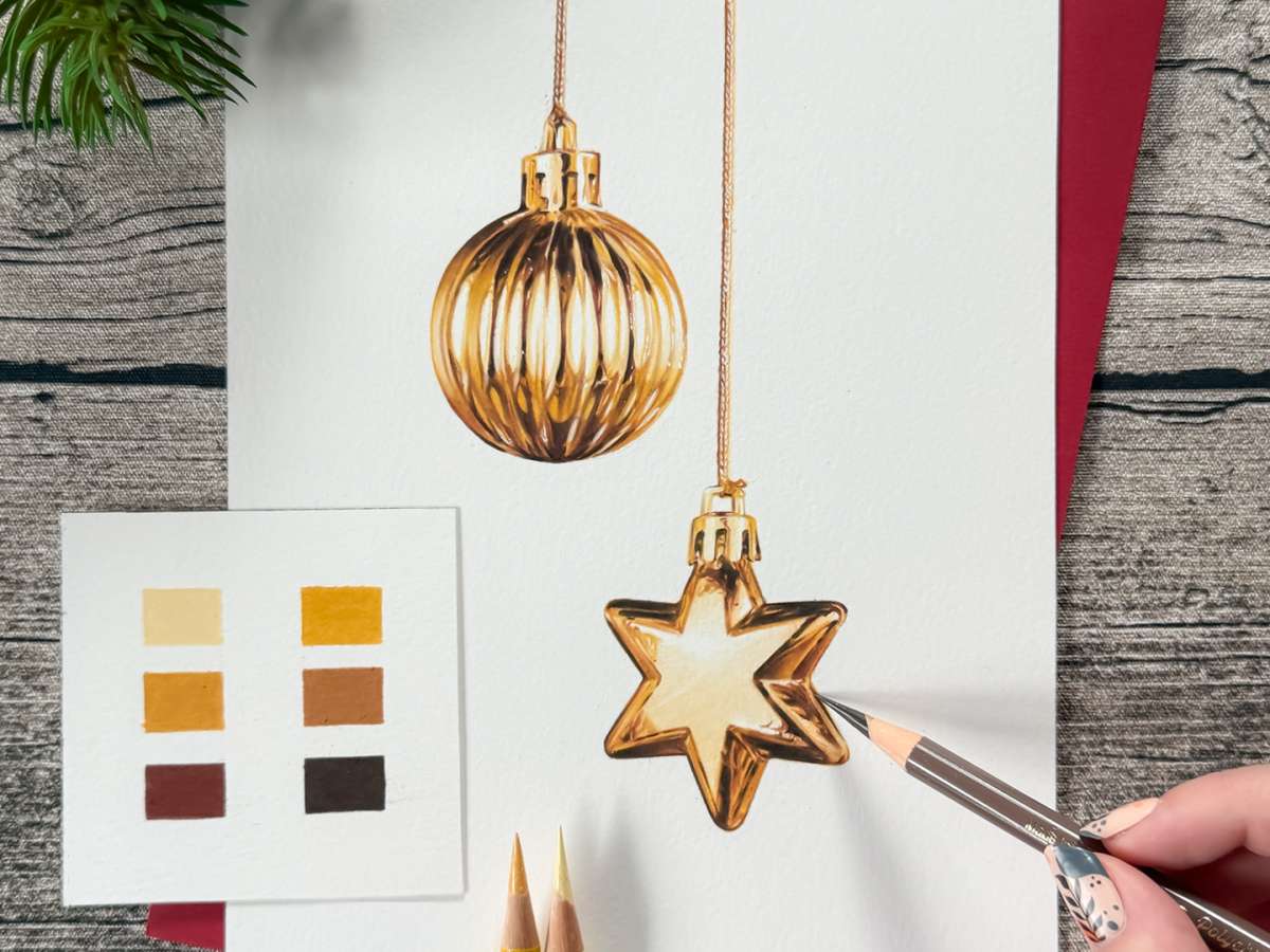 Großes Bild schließen! Realistisch Zeichnen mit Buntstiften - Christmas Edition (Tag 1/2)