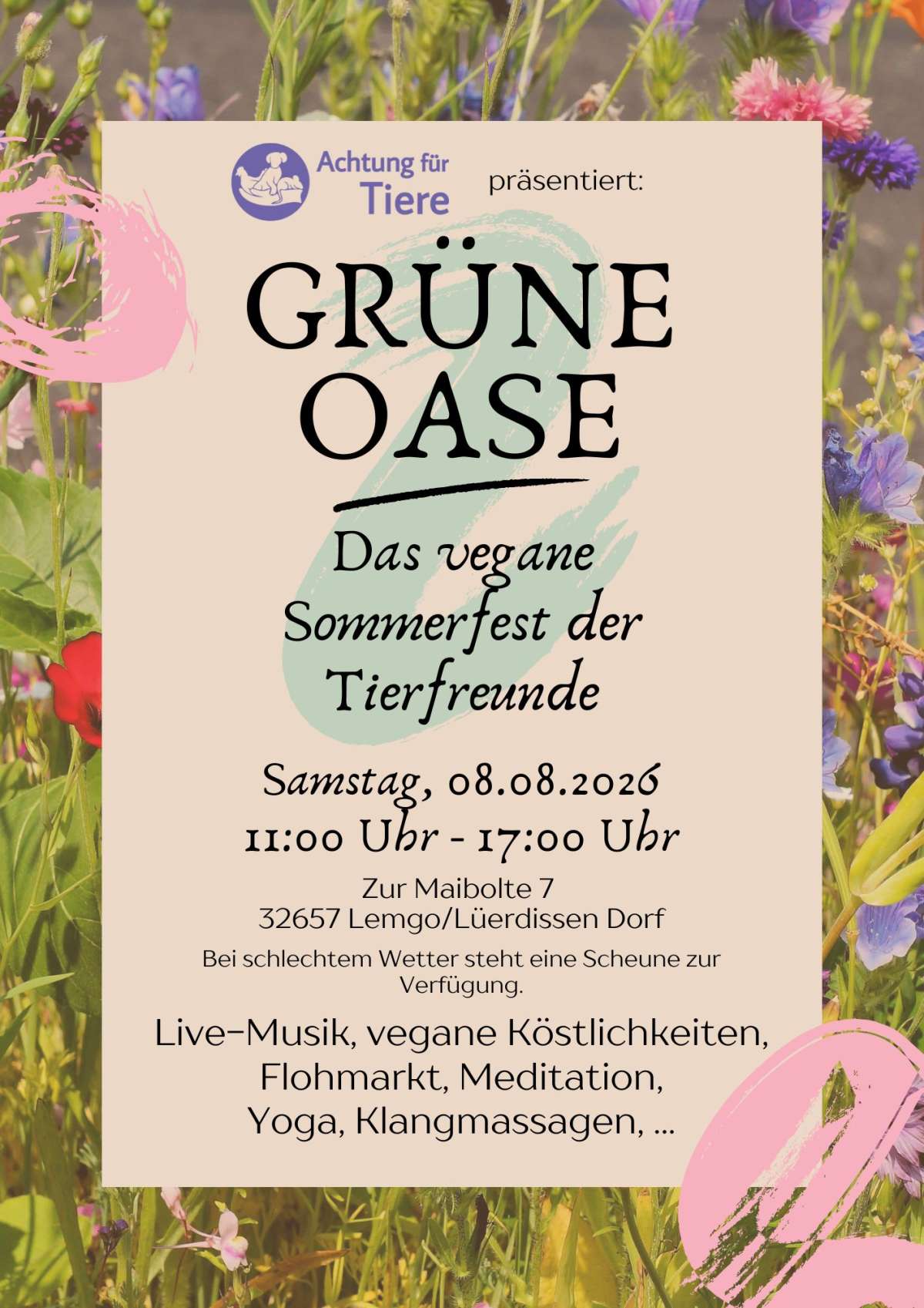 Großes Bild schließen! Grüne Oase - das vegane Sommerfest der Tierfreunde