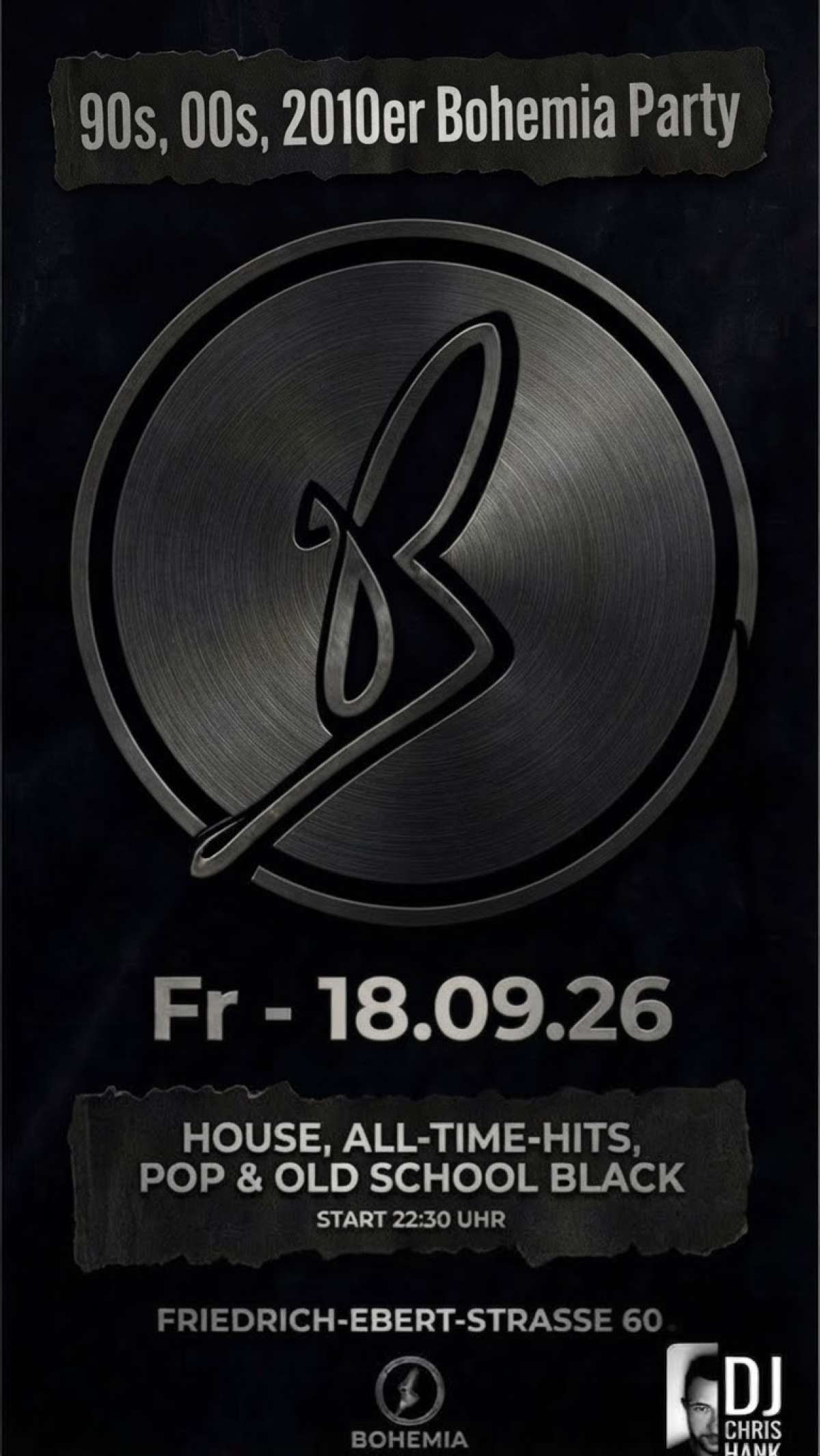 90s, 00s & 2010er Bohemia Party – DJ Chris Hank