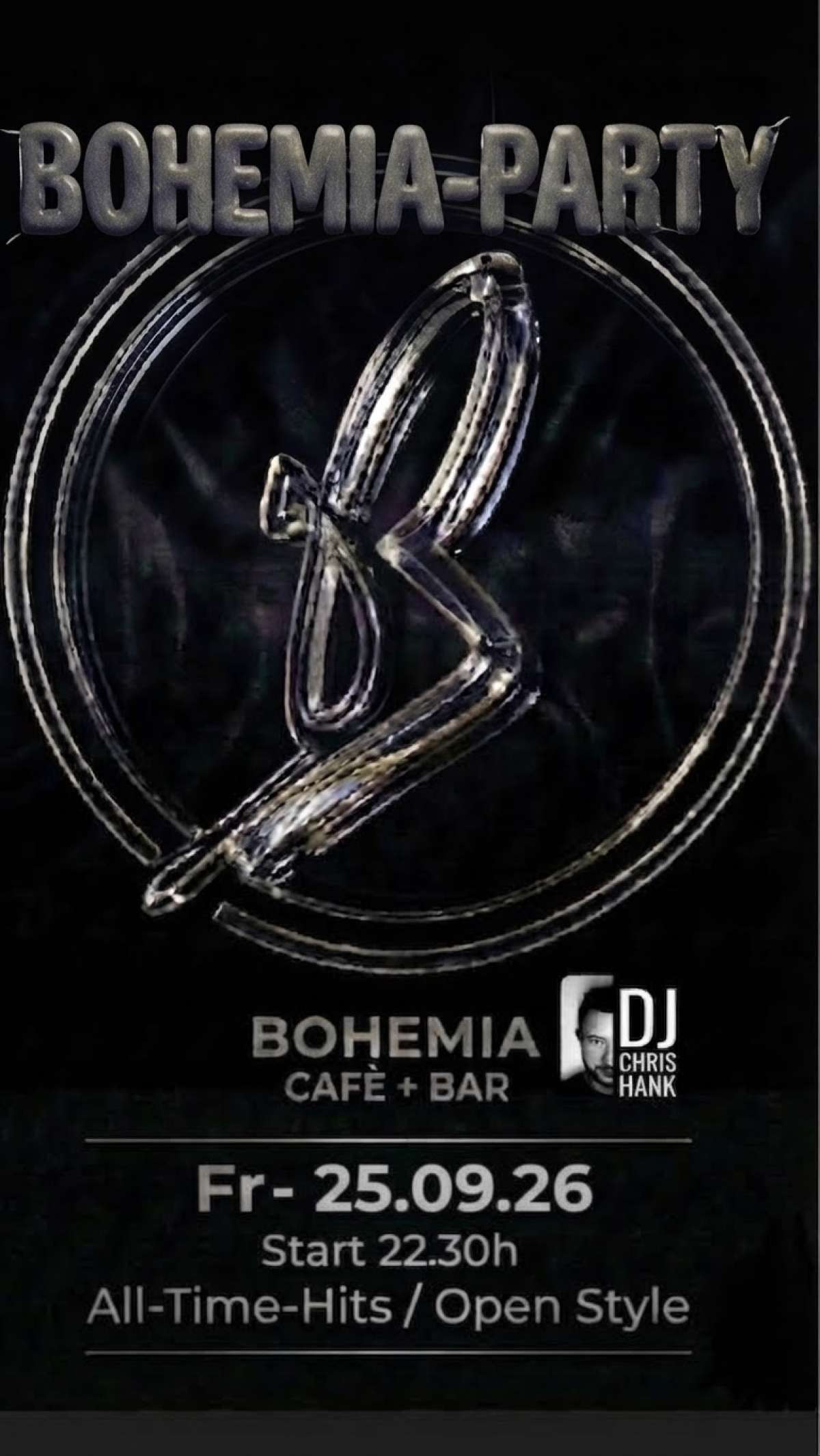 Bohemia-Party (80s, 90s, 00s, 2010er & Charts) – DJ Chris Hank