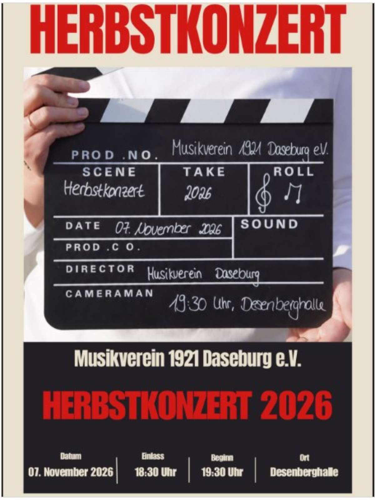 Großes Herbstkonzert unter dem Motto Filmmusik – Musikverein Daseburg
